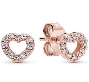 heart studded earrings
