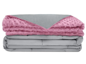 Pink adult weighted blanket.