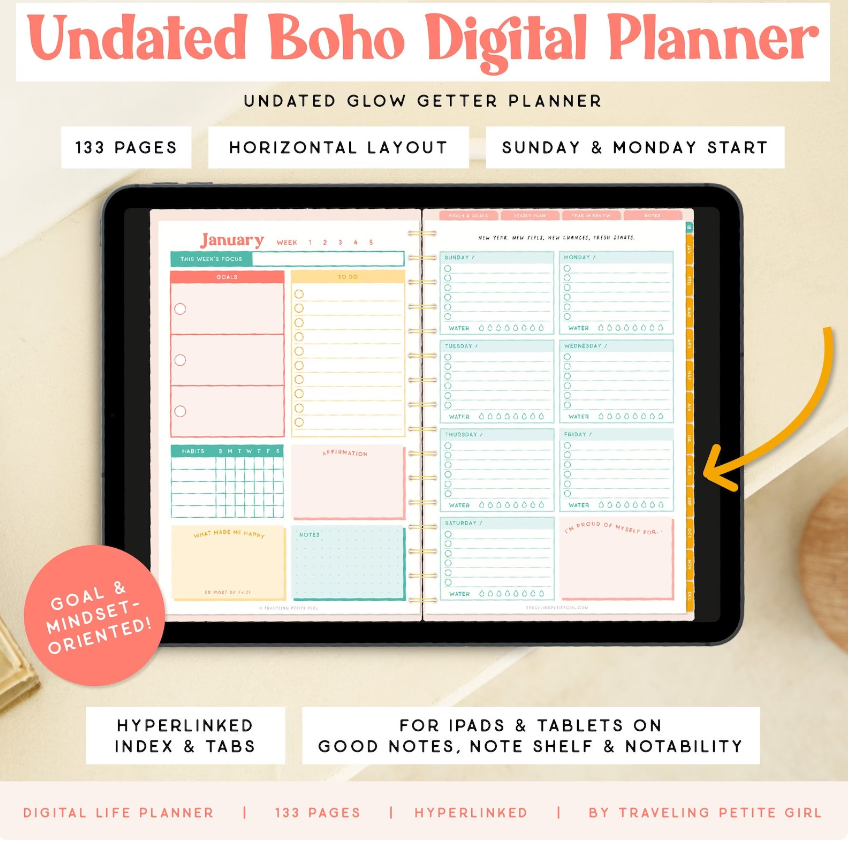 digital download template planner