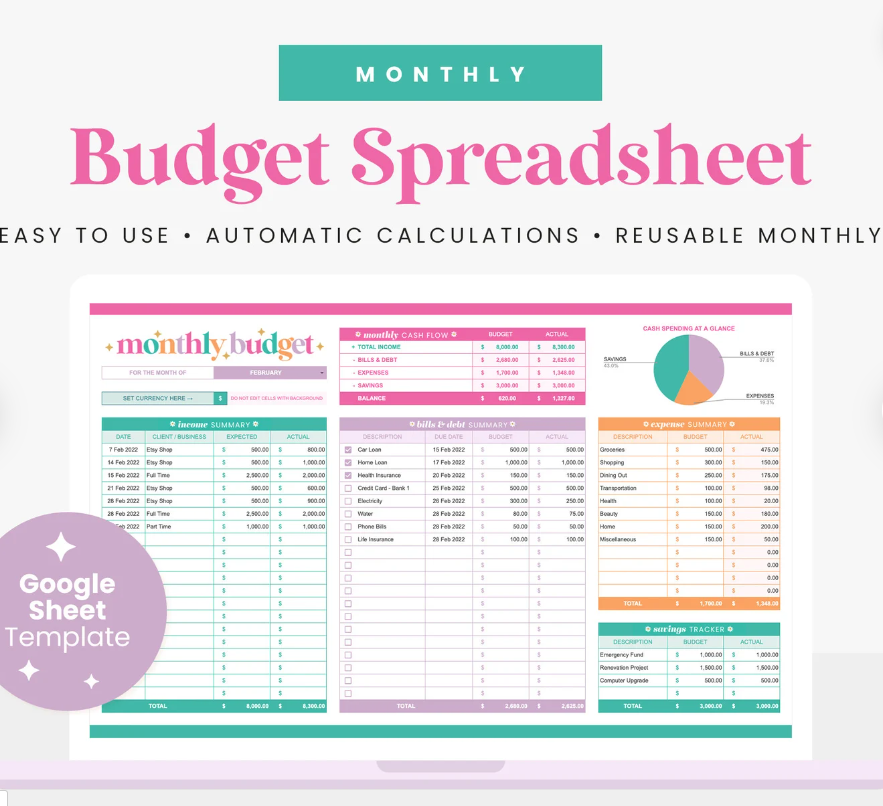 google sheets budget spreedsheet