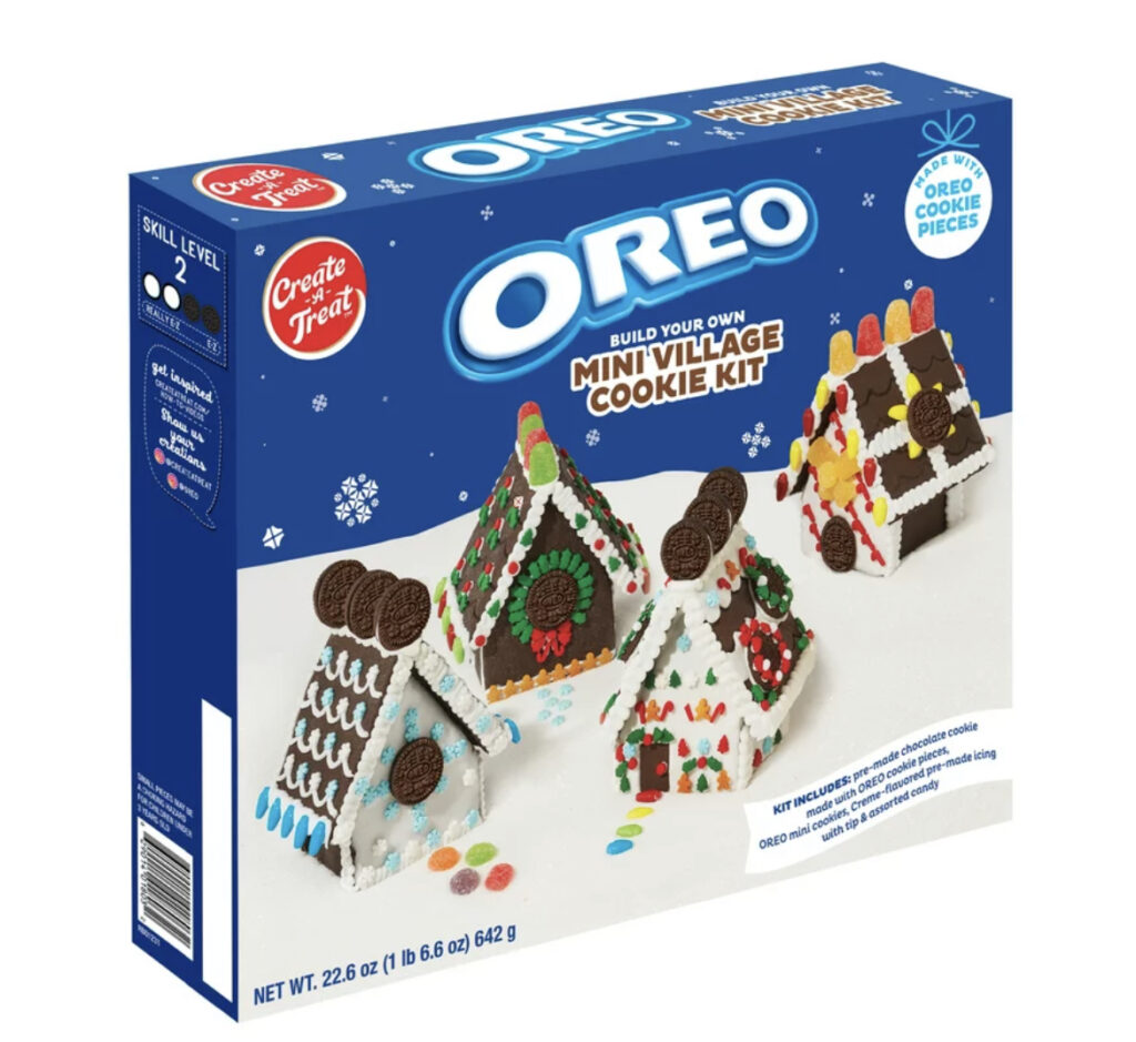 Oreo gingerbread house kit for Christmas.